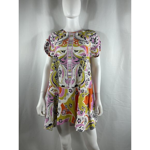 Free People 'Strawberry Fields' Pink Viscose Mini Dress Size S - Picture 2 of 4